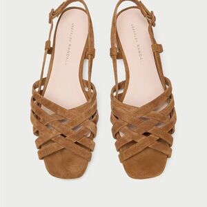 Loeffler Randall Suede Sandals with Woven Design